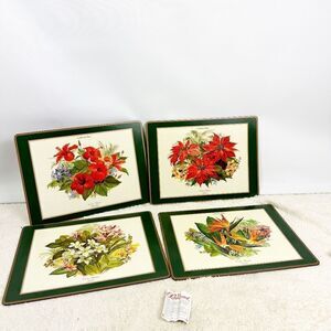 Pimpernel Cork Back 4 Placemats Caribbean Flora Exotic Flowers In Box